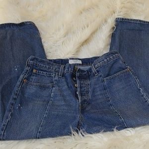 levis altered straight jeans